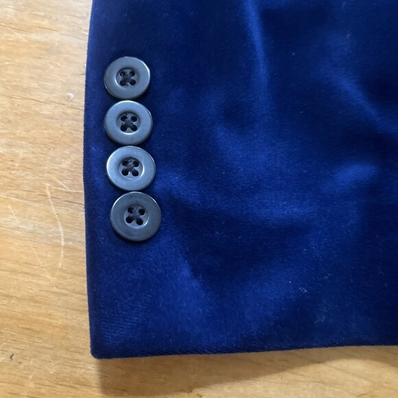 Bar III Velvet Blazer 40L Electric Blue Slim Fit Formal Dinner Jacket NWOT - Picture 11 of 16